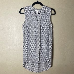 H&M Print Sleeveless Duster Blouse